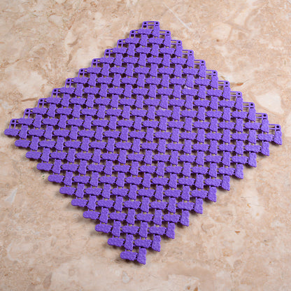 Connectable Non-Slip Bath Mat Tiles-Interlocking Bathroom Floor Mat-Waterproof Anti-Slip Shower Mat
