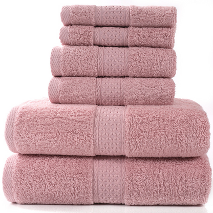 6 Piece Cotton Towel Set-Soft Absorbent Bath Towels Set-Luxury Bathroom Towels Quick Dry