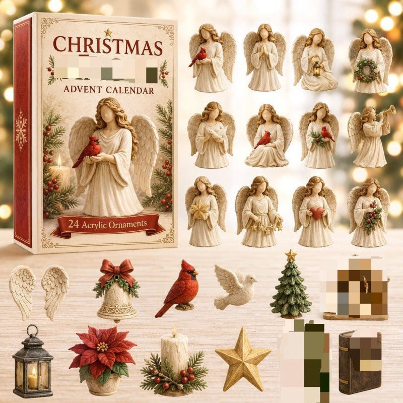 2026 Christmas Advent Calendar - 24-Day Acrylic Pendant Blind Box Countdown with Surprise Decorations