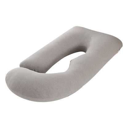 Cooling J-Shaped Pregnancy Pillow–Full Body Maternity Support Pillow With Detachable Arm Cushion