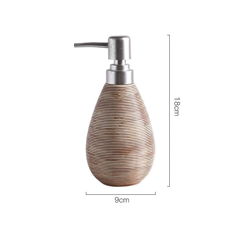 Ceramic Soap Dispenser Pump Bottle-Refillable Bathroom & Kitchen Lotion Dispenser-Luxury Shower Gel Container