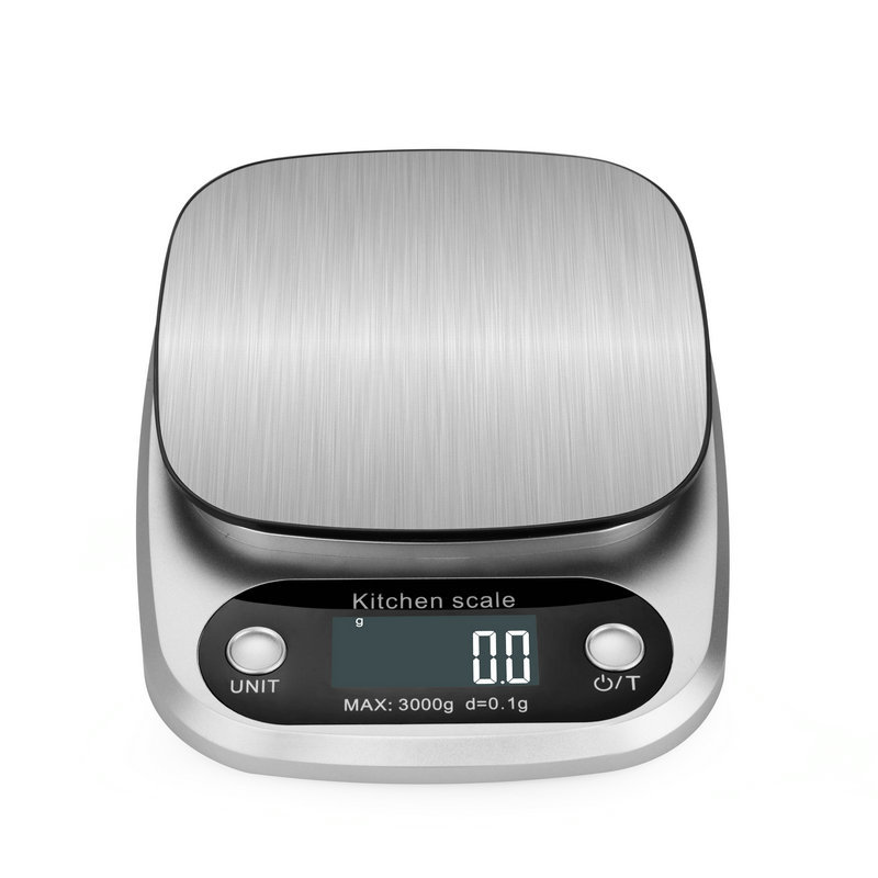 Digital Kitchen Scale Stainless Steel–High Precision Food Scale for Cooking, Baking & Portion Control, Compact Electronic Scale