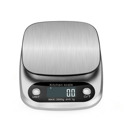 Digital Kitchen Scale Stainless Steel–High Precision Food Scale for Cooking, Baking & Portion Control, Compact Electronic Scale