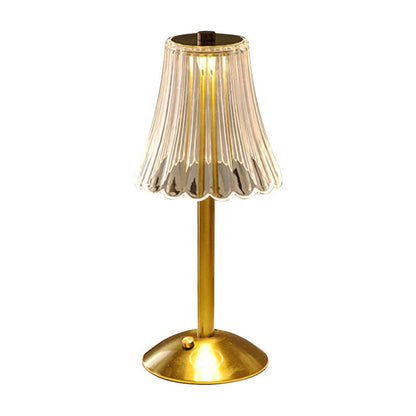 Rechargeable Crystal LED Table Lamp - Touch Control Cordless Bedside Night Light