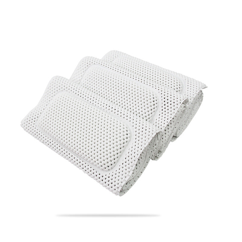 Non-Slip Bathtub Mat with Pillow-Waterproof PVC Bath Mat 35x125cm-Suction Cup Spa Bath Cushion for Tub Safety & Comfort