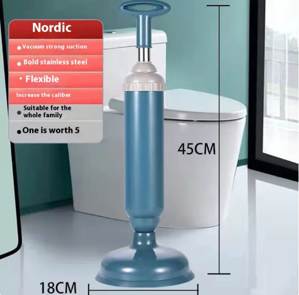 Heavy Duty Toilet Plunger-High Suction Drain Unblocker-Bathroom Clog Remover with Ergonomic Handle
