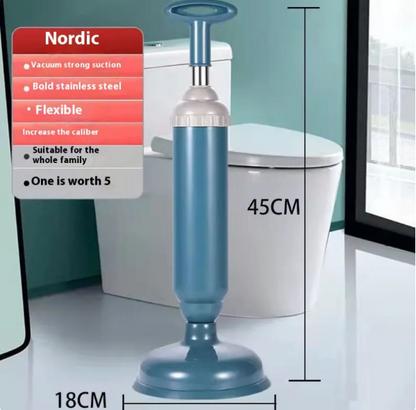 Heavy Duty Toilet Plunger-High Suction Drain Unblocker-Bathroom Clog Remover with Ergonomic Handle