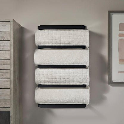 5-Tier Wall-Mounted Towel Rack – Space-Saving Bathroom Towel Holder
