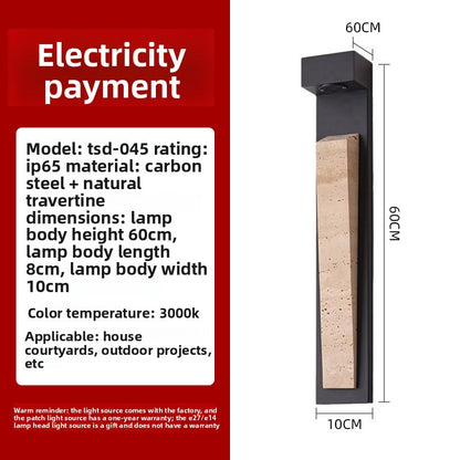 Modern Travertine LED Outdoor Wall Light–Waterproof Luxury Exterior Wall Lamp