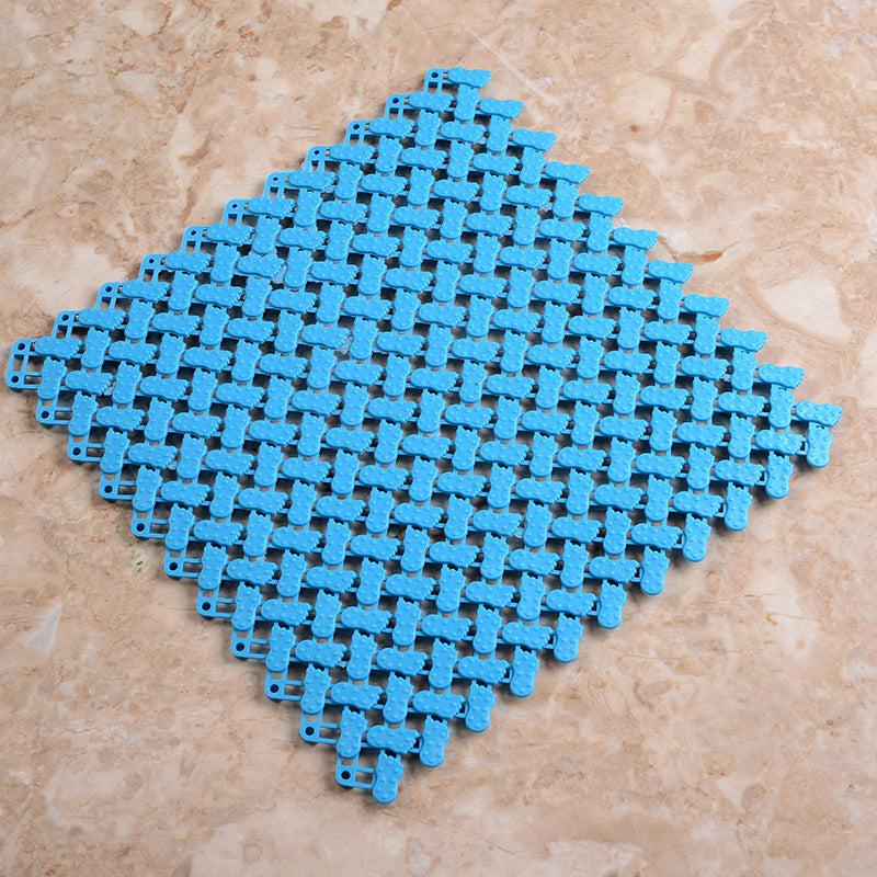 Connectable Non-Slip Bath Mat Tiles-Interlocking Bathroom Floor Mat-Waterproof Anti-Slip Shower Mat