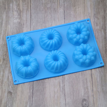 Silicone Angel Cake Mold–6-Cavity Donut & Dessert Baking Mold, Non-Stick Jelly & Soap Mould