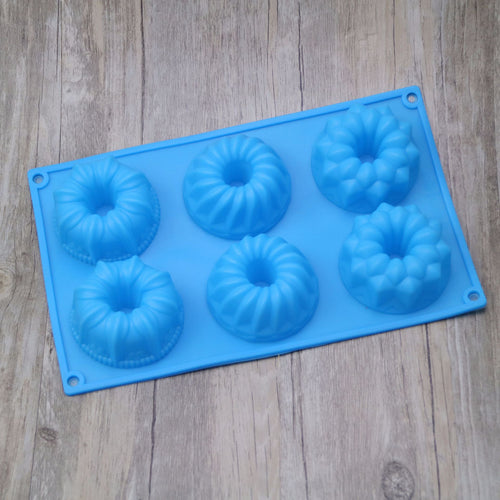 Silicone Angel Cake Mold–6-Cavity Donut & Dessert Baking Mold, Non-Stick Jelly & Soap Mould