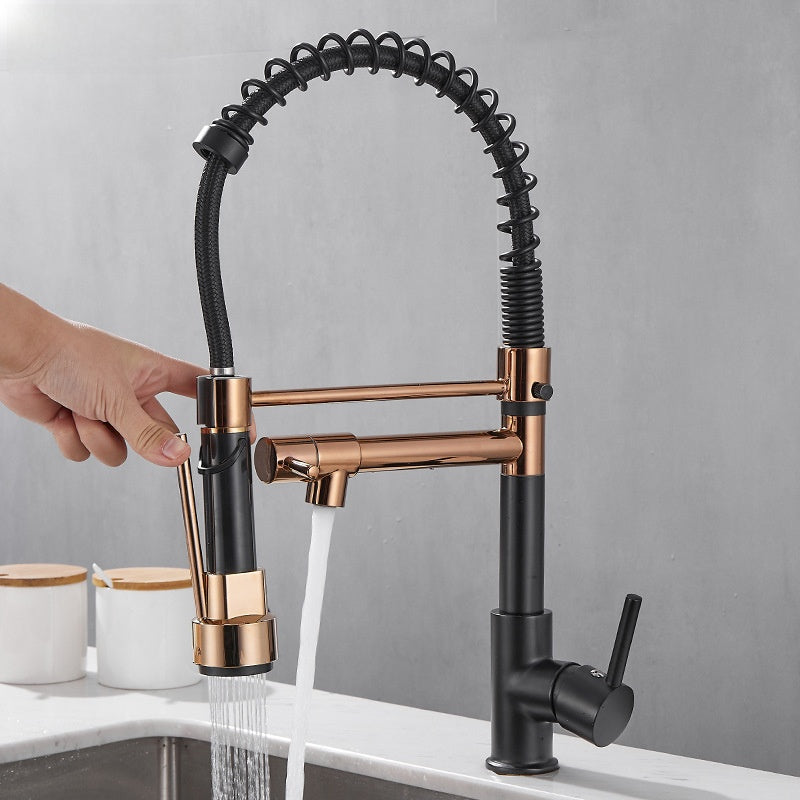 Luxury Pull-Out Spring Kitchen Mixer Tap–Commercial Style Hot & Cold Sink Faucet
