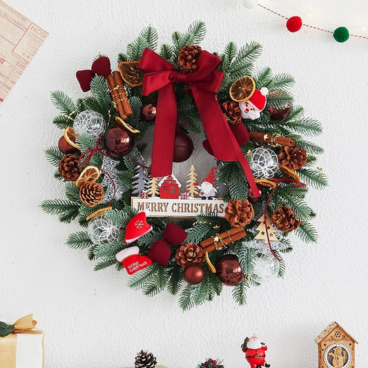 Luxury Christmas Wreath - 40cm & 50cm Festive Door Wreath with Optional LED Lights