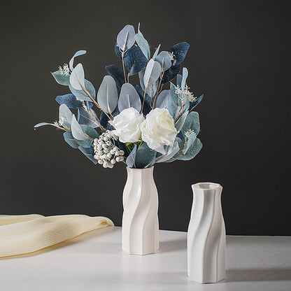Modern Ceramic Flower Vase–Nordic White Decorative Vase for Fresh & Dried Flowers, Handmade Home Décor