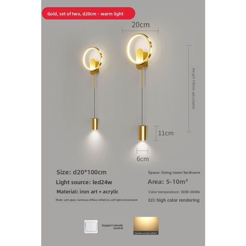 Modern Nordic LED Wall Lamp–Smart Dimmable Resin Wall Light With Remote Control