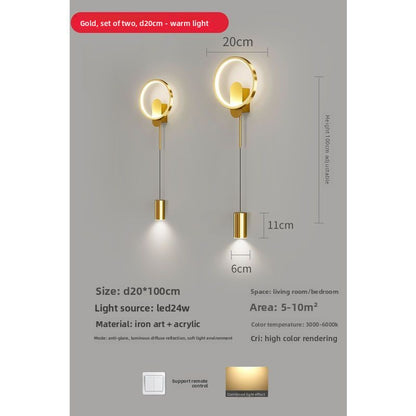 Modern Nordic LED Wall Lamp–Smart Dimmable Resin Wall Light With Remote Control