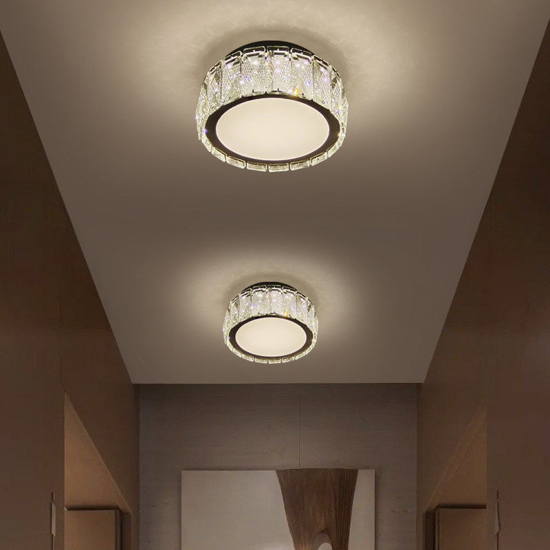 Modern Crystal LED Ceiling Light - 3-Color Flush Mount Ceiling Lamp
