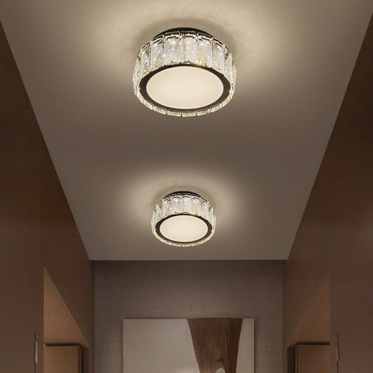 Modern Crystal LED Ceiling Light - 3-Color Flush Mount Ceiling Lamp