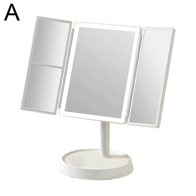 LED Vanity Mirror–Portable Folding Makeup Mirror with Adjustable Daylight Lighting
