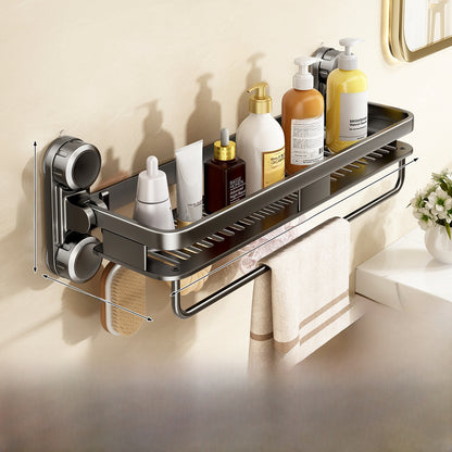 No-Drill Heavy Duty Bathroom Shower Shelf – Suction Cup Storage Rack