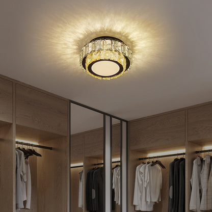 Modern Crystal LED Ceiling Light - 3-Color Flush Mount Ceiling Lamp