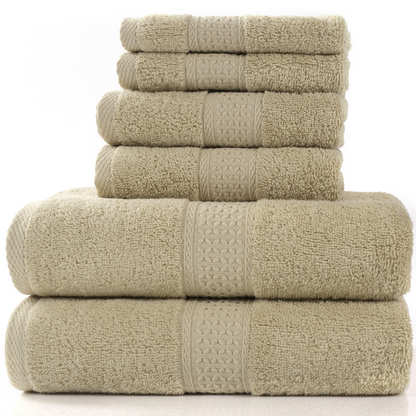 6 Piece Cotton Towel Set-Soft Absorbent Bath Towels Set-Luxury Bathroom Towels Quick Dry
