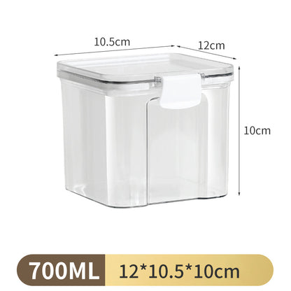 Airtight Storage Jar with White Lid–Stackable Kitchen Food Container, BPA-Free Grain, Snack & Tea Storage (460ml–1800ml)