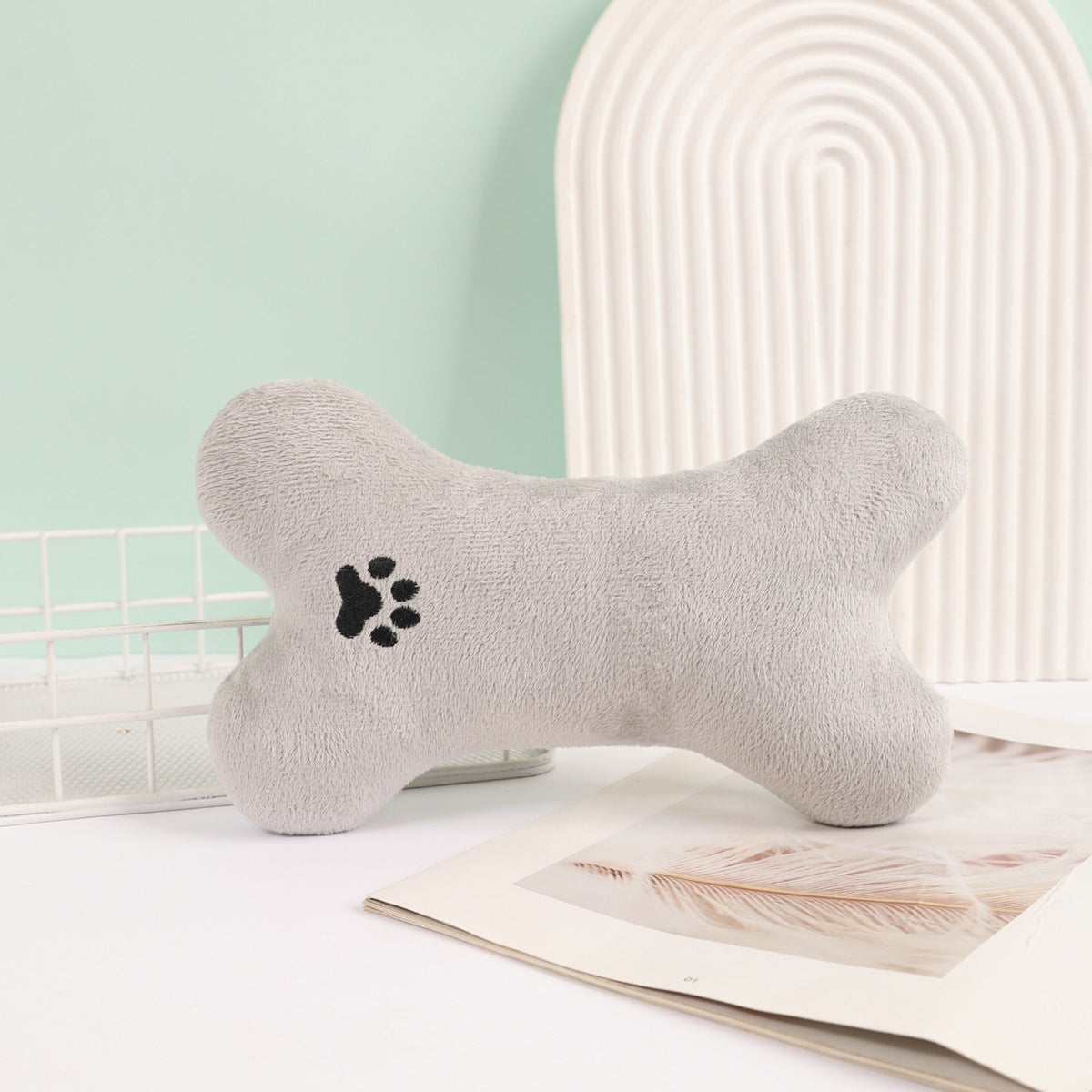 Plush Bone Dog Toy–Durable Soft Chew Toy For Dogs & Cats