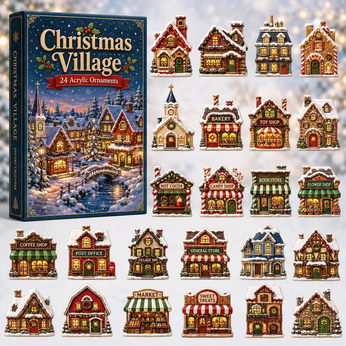 Christmas Acrylic Decorations Blind Box - 3mm Festive Santa, Gnome & Snowman Collectible Ornaments