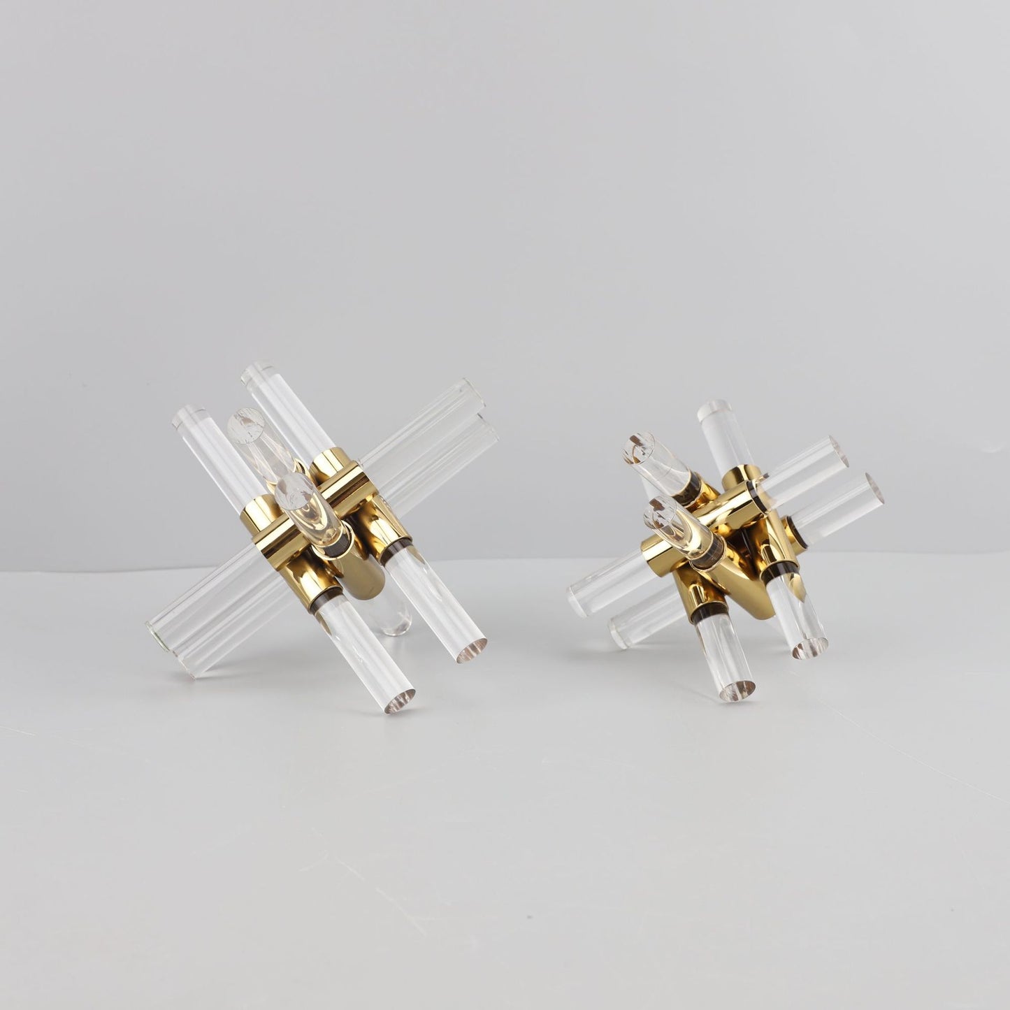 Modern Acrylic Cross Sculpture–Luxury Geometric Metal & Acrylic Home Décor Ornament