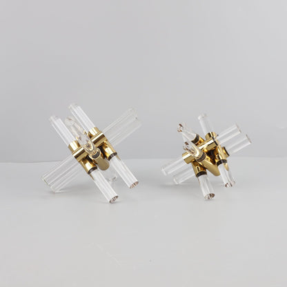 Modern Acrylic Cross Sculpture–Luxury Geometric Metal & Acrylic Home Décor Ornament