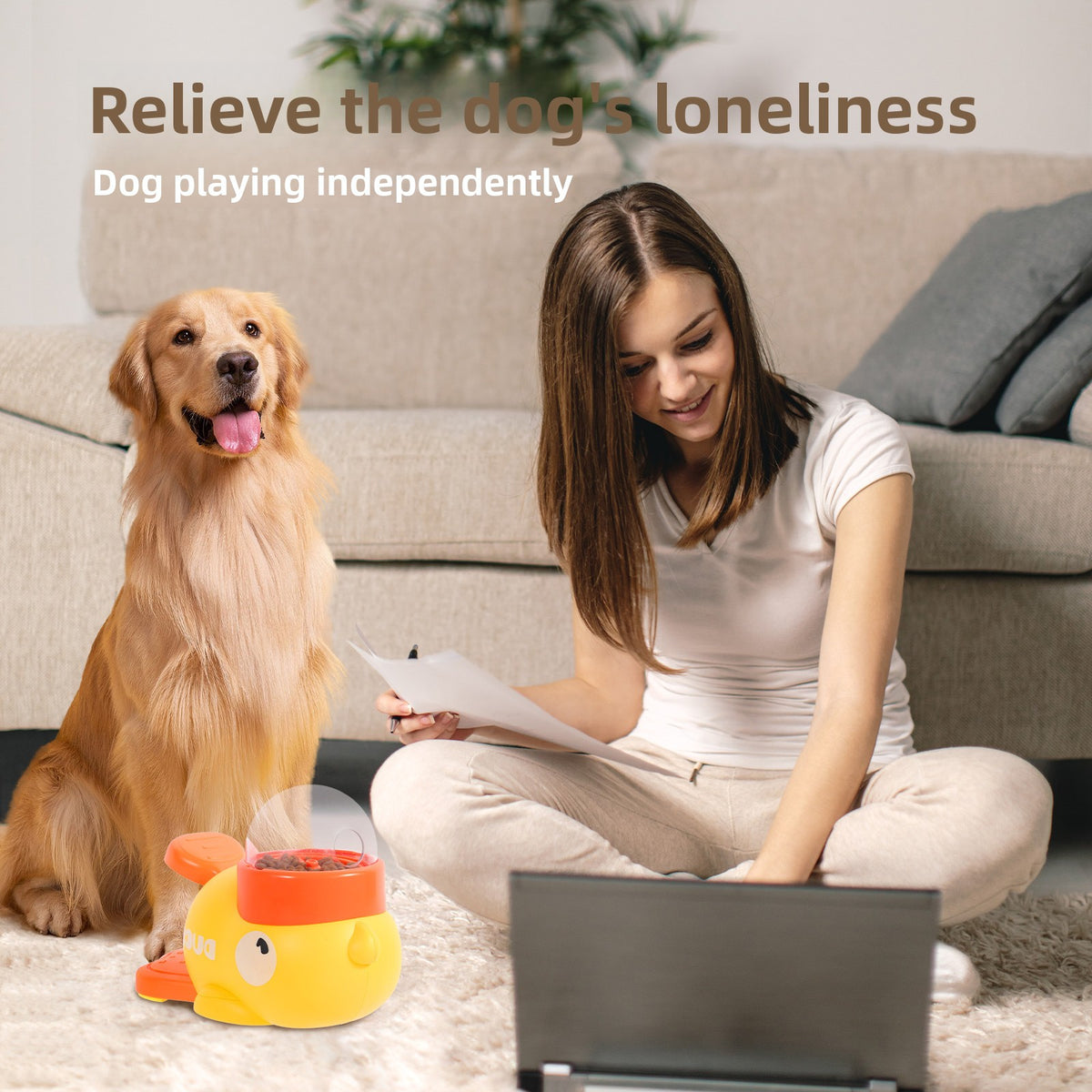Interactive Pet Treat Dispenser Toy - Duck & Whale Food Dispensing Puzzle Toy for Dogs & Cats