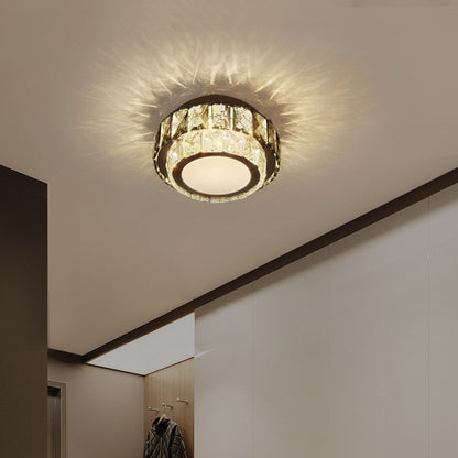 Modern Crystal LED Ceiling Light - 3-Color Flush Mount Ceiling Lamp