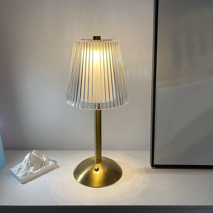 Rechargeable Crystal LED Table Lamp - Touch Control Cordless Bedside Night Light