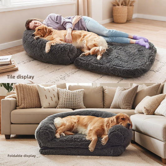 Luxury XXL Pet Sofa Bed–Washable Foldable Dog & Cat Bed With Removable Cover
