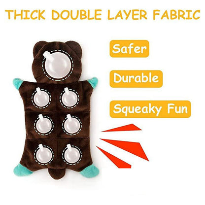 Stuffing-Free Plush Dog Toy–Squeaky Bite-Resistant Animal Chew Toy