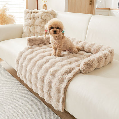 Luxury Plush Pet Mat–Soft Faux Rabbit Fur Dog & Cat Bed