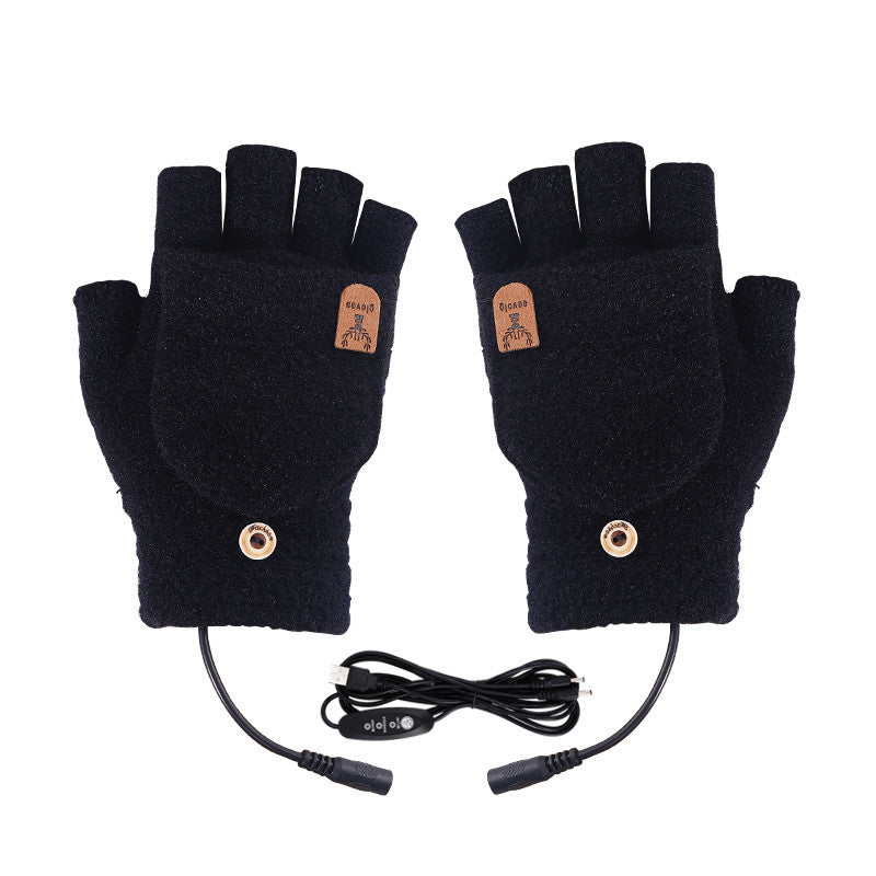 USB Heated Gloves - Recharge-Free Double-Sided Heating Winter Gloves with 3 Adjustable Temperature Settings