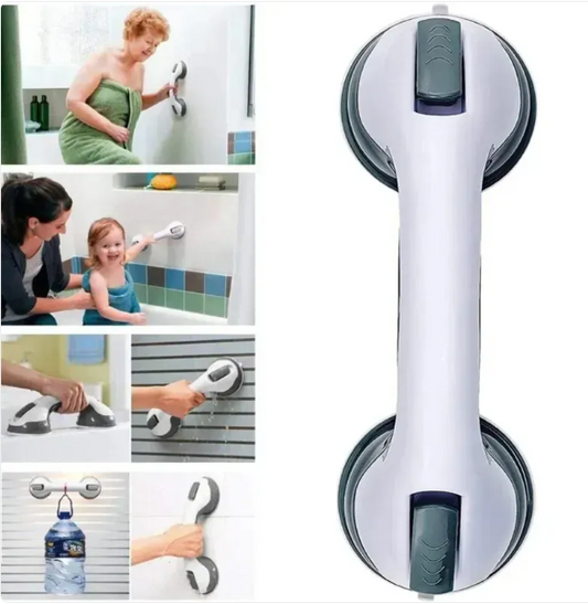 Suction Grab Handle for Bathroom-Non-Slip Safety Support Bar-Vacuum Suction Grip Handle for Shower, Glass & Tiles