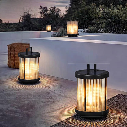 Solar Outdoor LED Portable Lamp - IP55 Waterproof Aluminium Garden & Courtyard Light