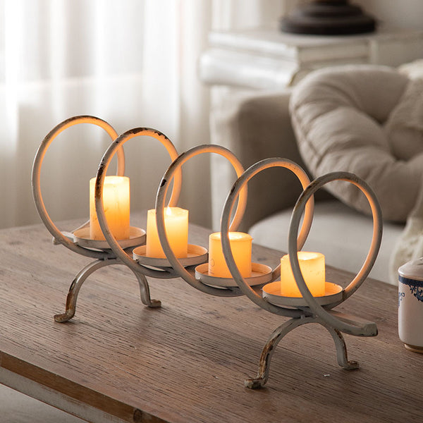 Retro Iron Candle Holder - Vintage American Style Metal Candlestick fo ...