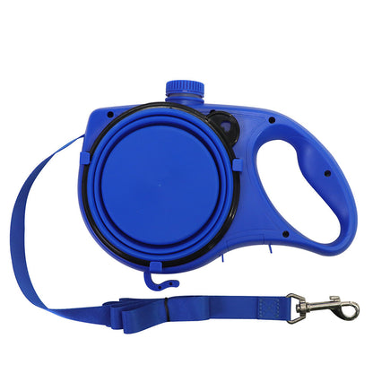 Portable Dog Water Bottle & Leash Set–All-In-One Travel Hydration & Feeding Solution