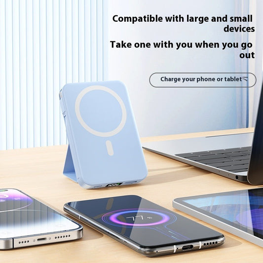 10000mAh Magnetic Wireless Power Bank–Fast Charging Portable Charger with Built-In Cable