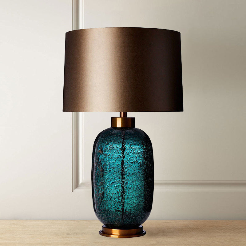 Modern Glass Table Lamp - Large Colourful Vase Bedside & Living Room Lamp