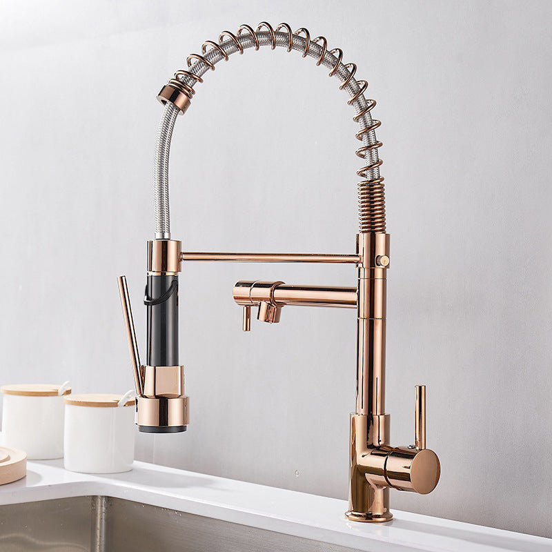 Luxury Pull-Out Spring Kitchen Mixer Tap–Commercial Style Hot & Cold Sink Faucet