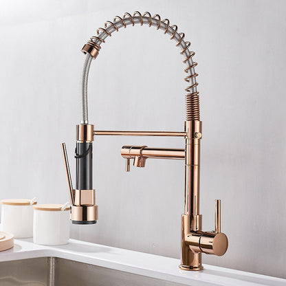 Luxury Pull-Out Spring Kitchen Mixer Tap–Commercial Style Hot & Cold Sink Faucet