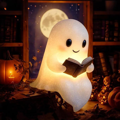 Glow-in-the-Dark Halloween Ghost Decoration – LED Resin Ornament
