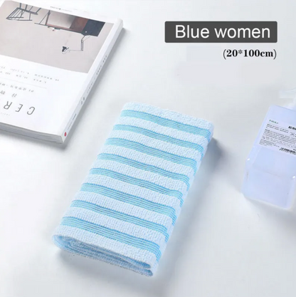 Exfoliating Bath Towel Scrubber-Body Scrub Cloth for Gentle Skin Cleansing-Soft Shower Back Scrubber