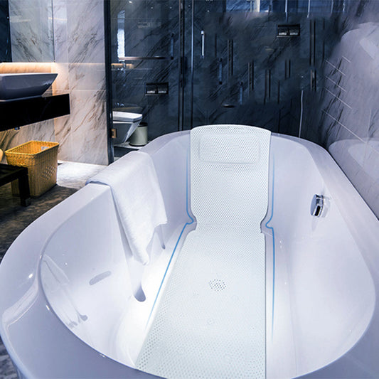 Non-Slip Bathtub Mat with Pillow-Waterproof PVC Bath Mat 35x125cm-Suction Cup Spa Bath Cushion for Tub Safety & Comfort